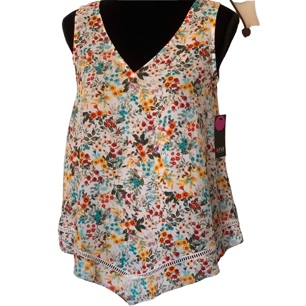 NWT a.n.a. Floral Sleeveless Tank Top XS